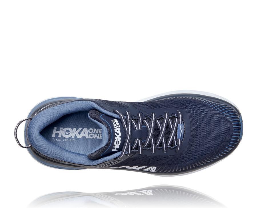 Hoka Australia One One Bondi 7 - Mens Running Shoes Navy - JTGAW-2463